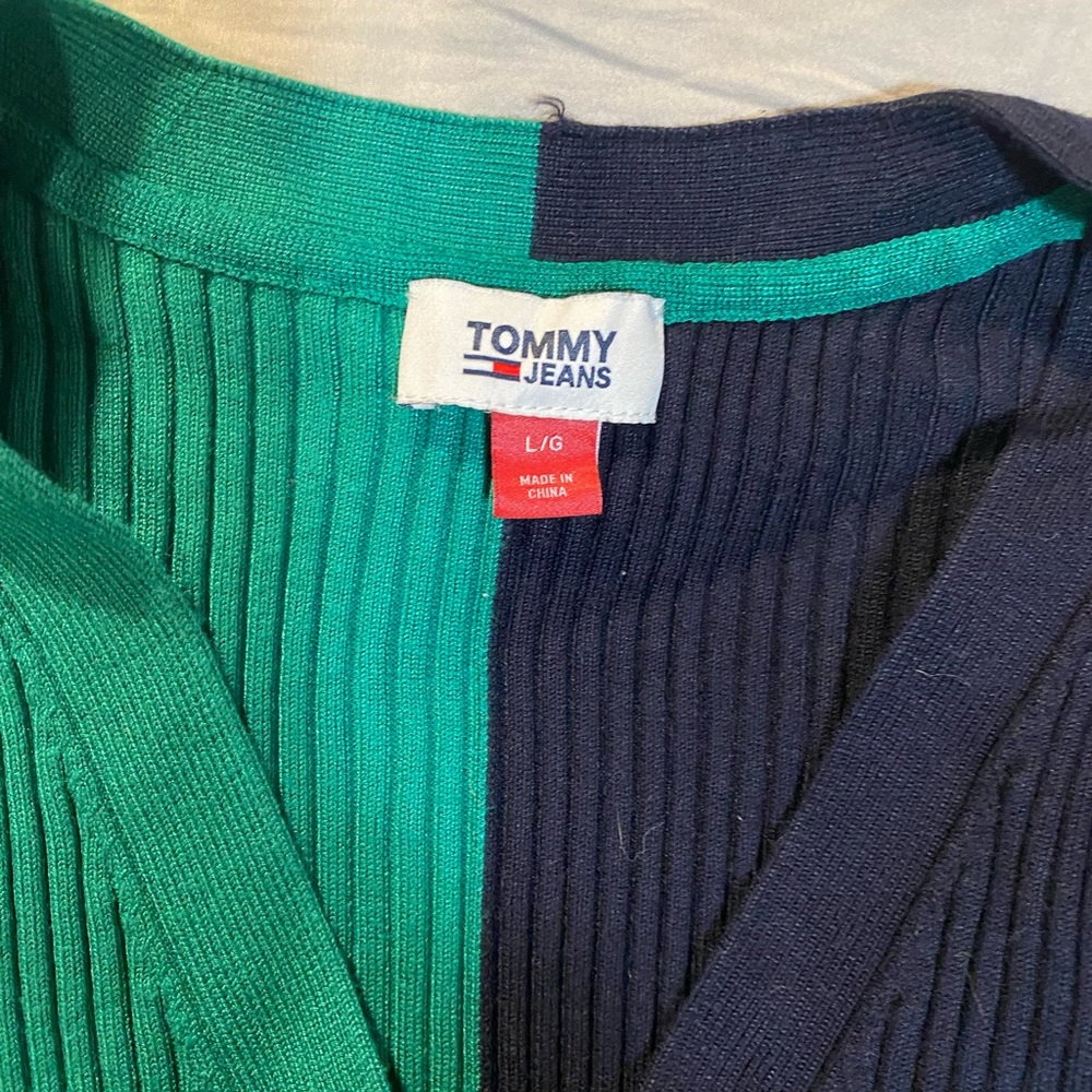 Tommy Hilfiger Green and Navy Button Down Shirt